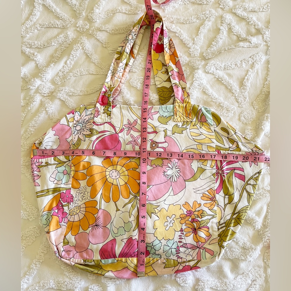 Liberty of London for Target Happy Colorful Retro Floral Zip Tote Bag Rare - Picture 15 of 16